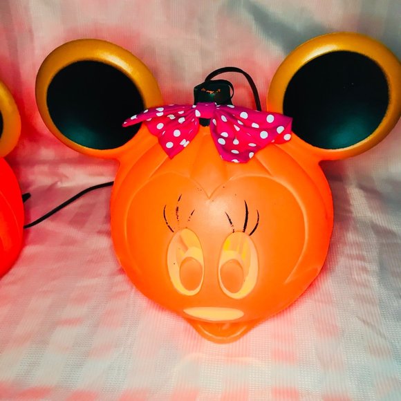 Disney Mickey Mouse Halloween Blow Mold, Light Up Pumpkin, Sold as a Set - Picture 12 of 14